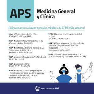 Horario de atención de médicos clínicos y generalistas en los CAPS